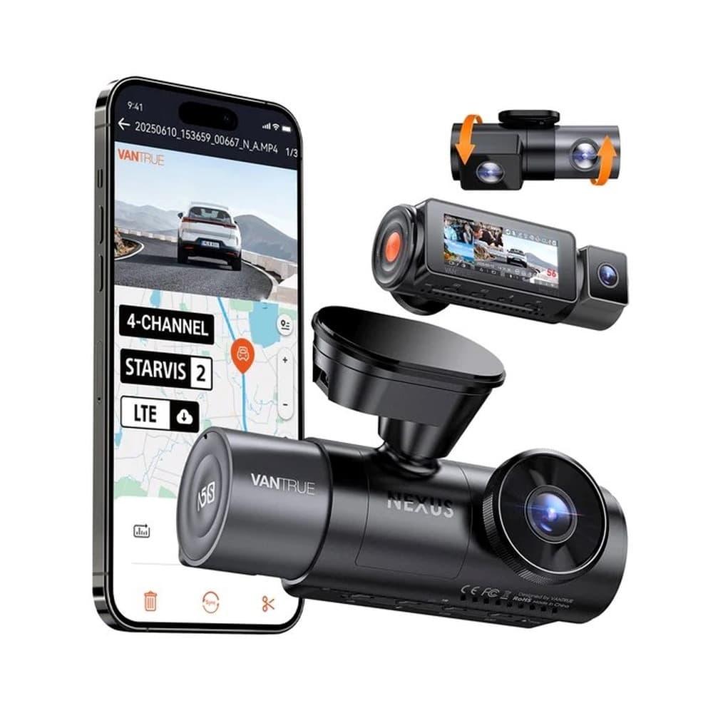 Wideorejestrator samochodowy Vantrue N5 S z trzema kamerami