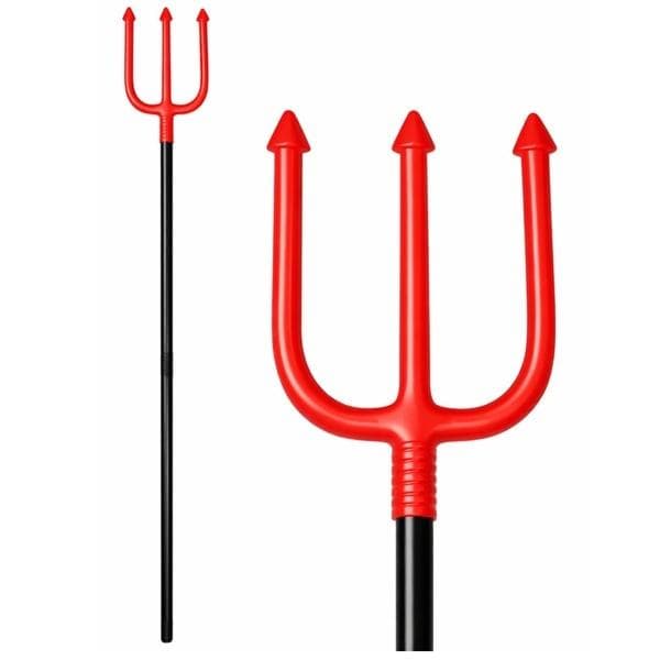 Widły diabła trójząb Halloween 112 cm czarno-czerwone