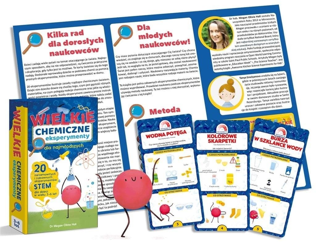 Wielkie Chemiczne Eksperymenty dla najmłodszych 20 zabawnych doświadczeń STEM