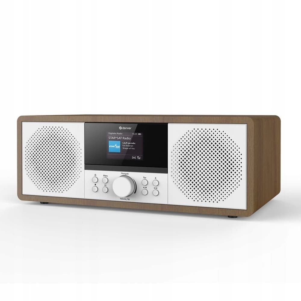 Wieża stereo z radiem internetowym Denver MIR-270DW drewno