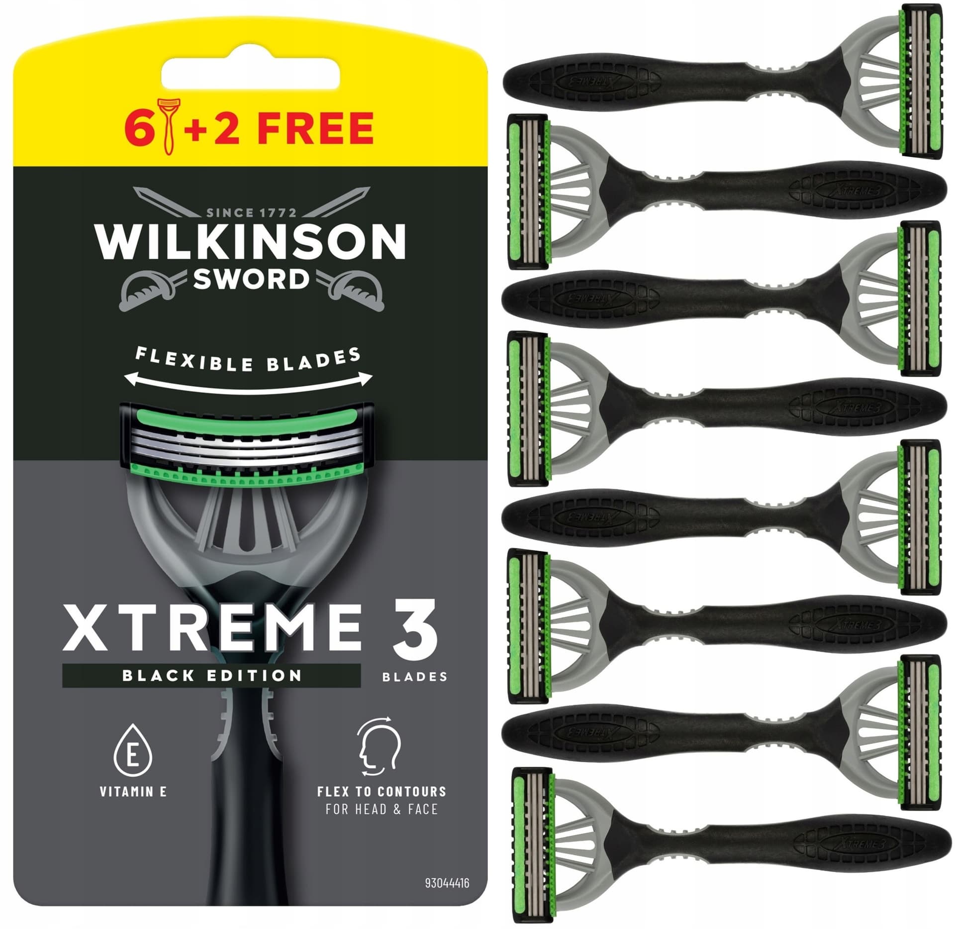 Wilkinson Sword Xtreme3 Black Edition 6+2