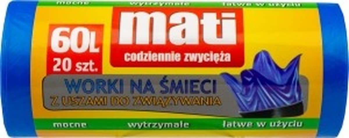 Worki na śmieci HD/LDPE niebieskie 35L Mati