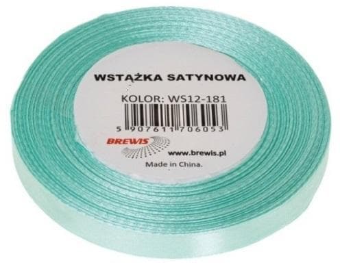 Wstążka satynowa miętowa 12 mm x 32 m