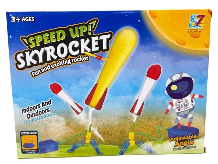 Świetlna wyrzutnia rakiet LED Skyrocket 3 piankowe rakiety