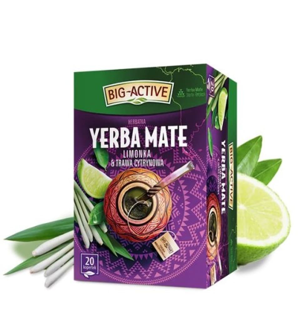 Big-Active Herbatka Yerba Mate Limonka i Trawa Cytrynowa (20 torebek x 1,5g) 30g