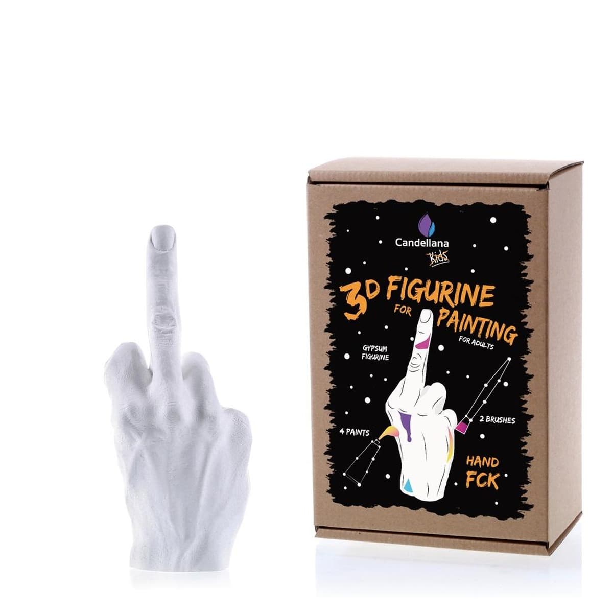 YouArtMe Figurka 3D do malowania Hand FCK - kreatywny zestaw