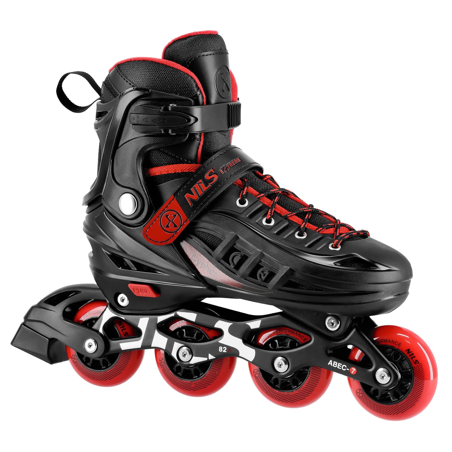 Łyżworolki Nils Extreme Cypher czerwone rozmiar M (34-38)