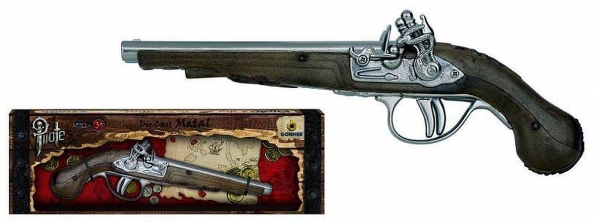 Zabawka pistolet piracki metalowy dla dzieci