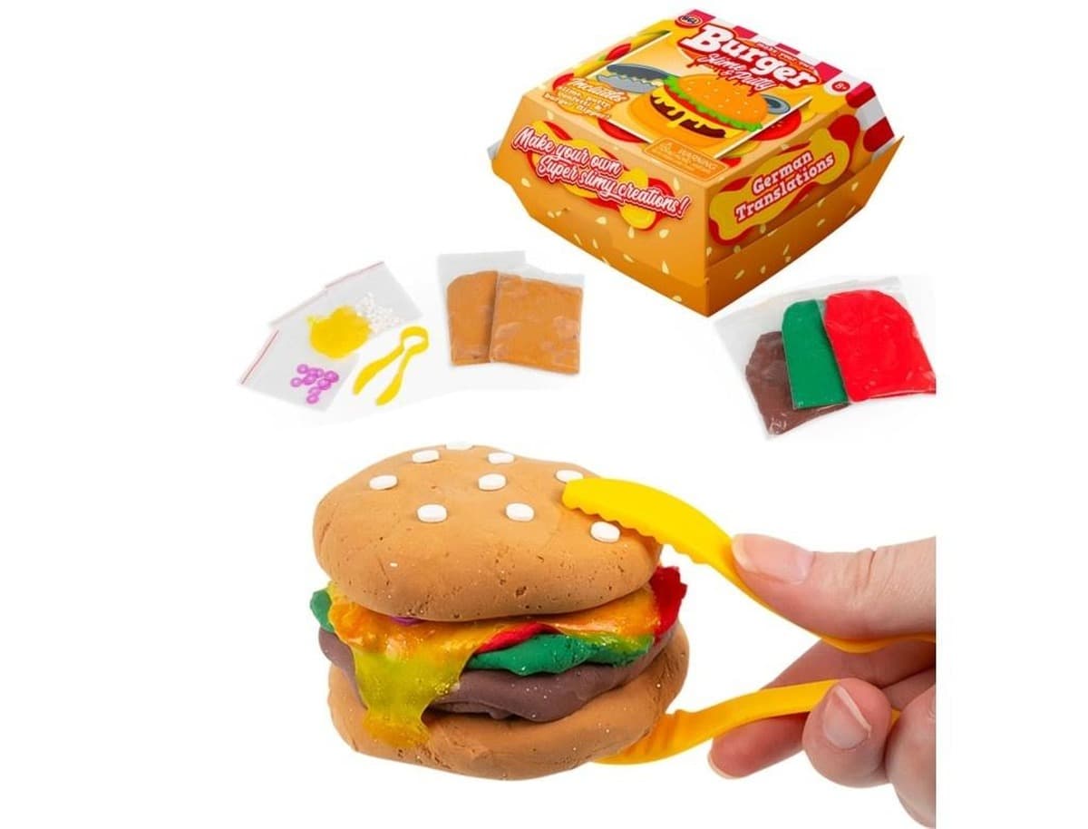 Zabawka zestaw do tworzenia burgera z masy slime i putty