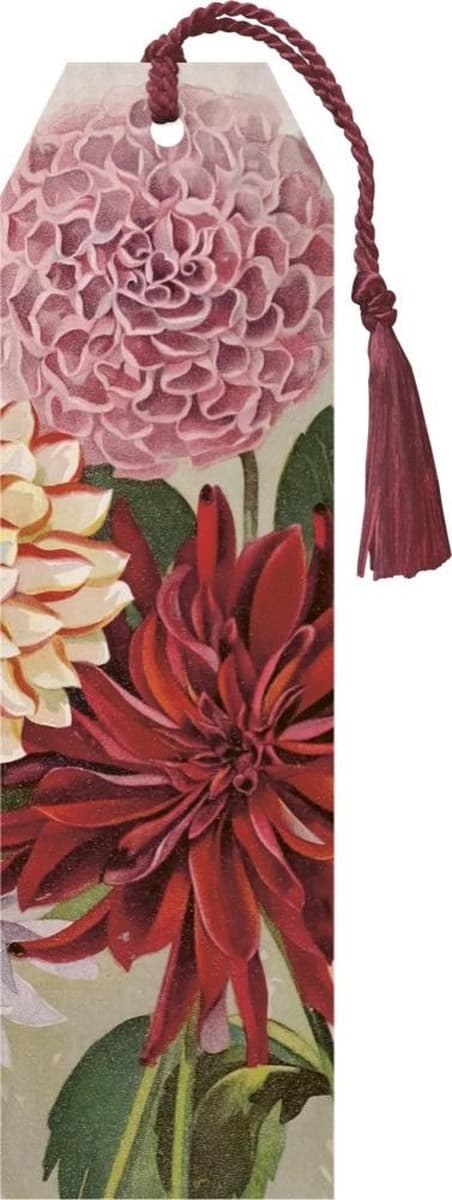 Zakładka do książki Skona Ting, elegancka, z wstążką, motyw: Dalia