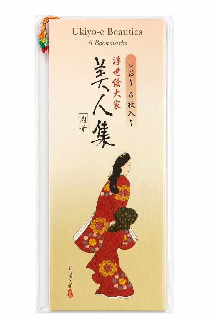 Zakładki do książki Piękności Ukiyo-e Asahi 6 sztuk 70 x 170 mm