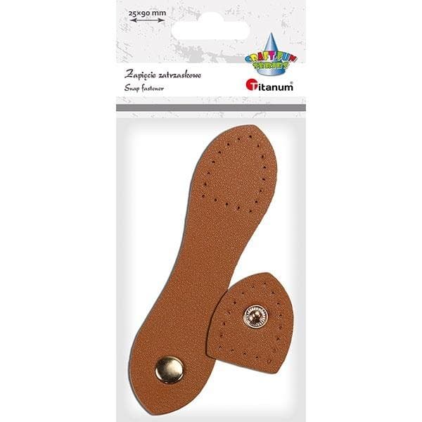 Zapięcie zatrzaskowe 2-elementowe brązowe 28 x 110 mm + 28 x 35 mm