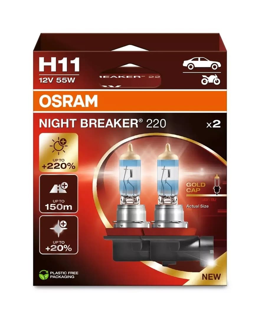 Żarówka H11 12V biała 3700K NIGHT BREAKER 220 PGJ 19-2 - 2 szt.