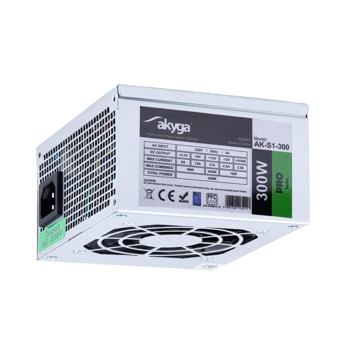 Zasilacz Akyga AK-S1-300 300 W ATX SFX Srebrny
