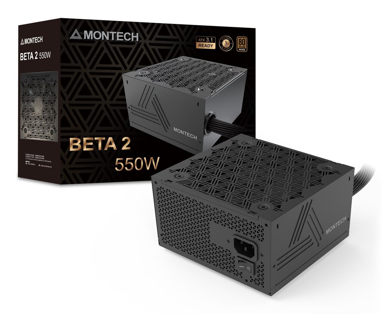 Zasilacz ATX 550 W 80 PLUS Bronze 20+4 pin – Montech BETA 2