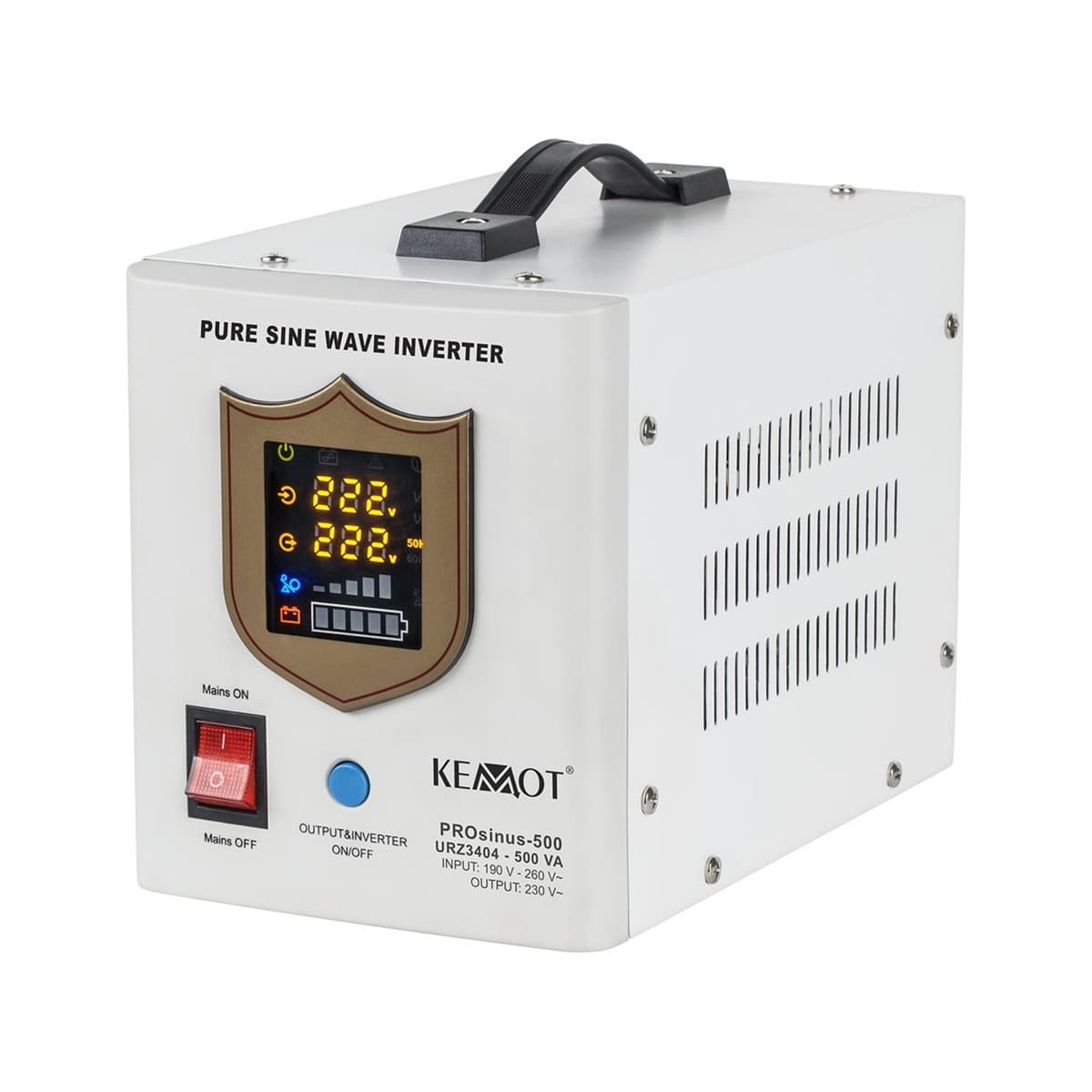 Zasilacz awaryjny KEMOT PROsinus-500 500VA/300W z czystym przebiegiem sinusoidalnym