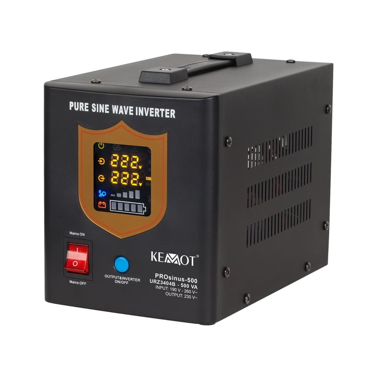 Zasilacz awaryjny KEMOT PROsinus-500 500VA/300W z czystym przebiegiem sinusoidalnym