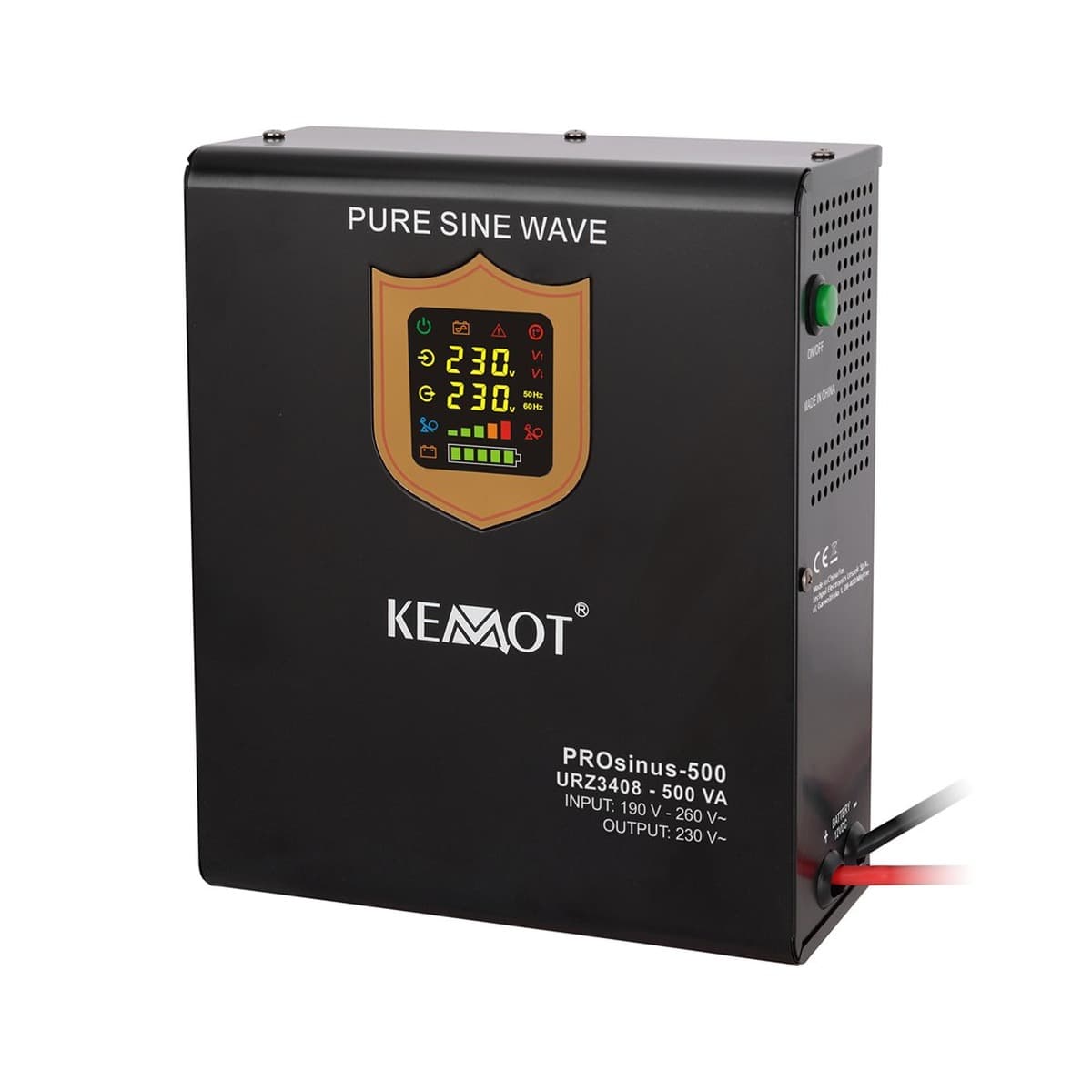 Zasilacz awaryjny KEMOT PROsinus-500, 500VA/300W, 12V/230V, czysty sinus