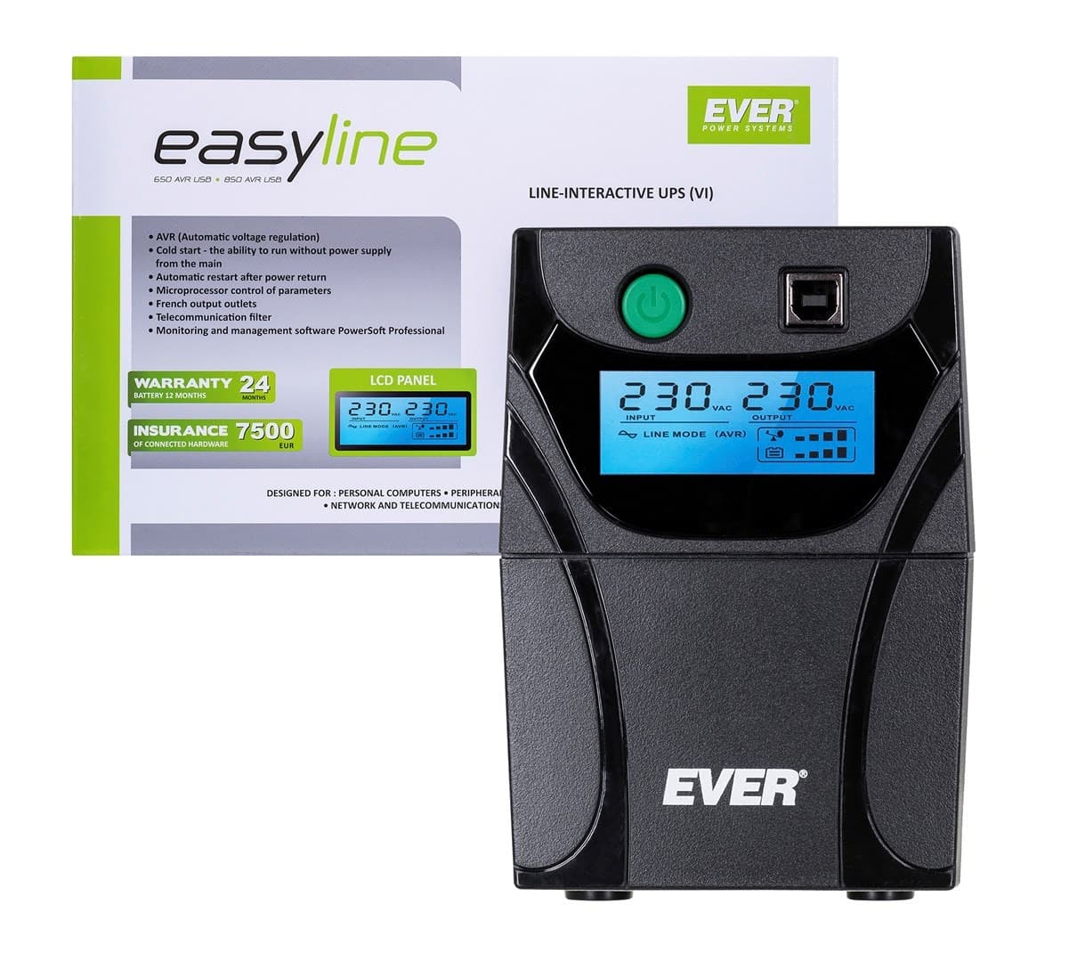 Zasilacz awaryjny UPS 650VA z portem USB