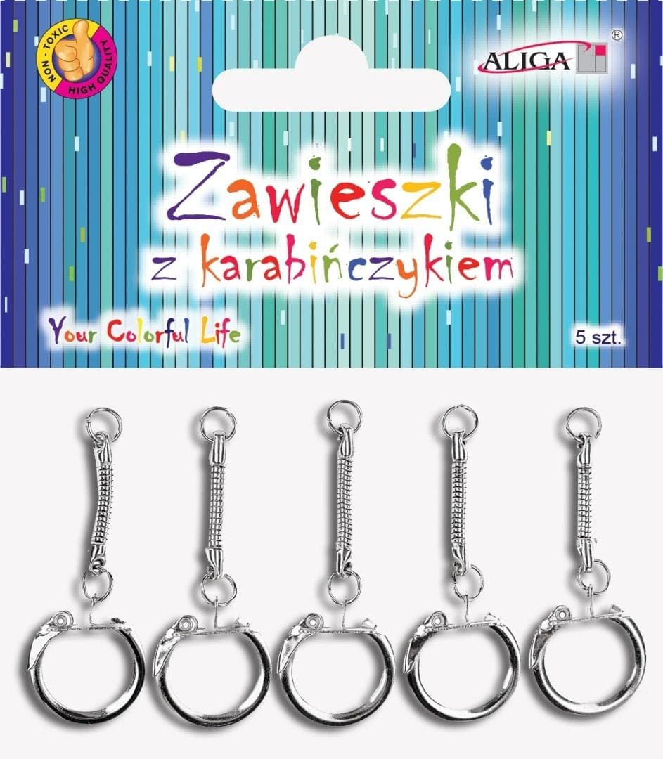 Zawieszki z karabińczykiem 6 cm 5 sztuk