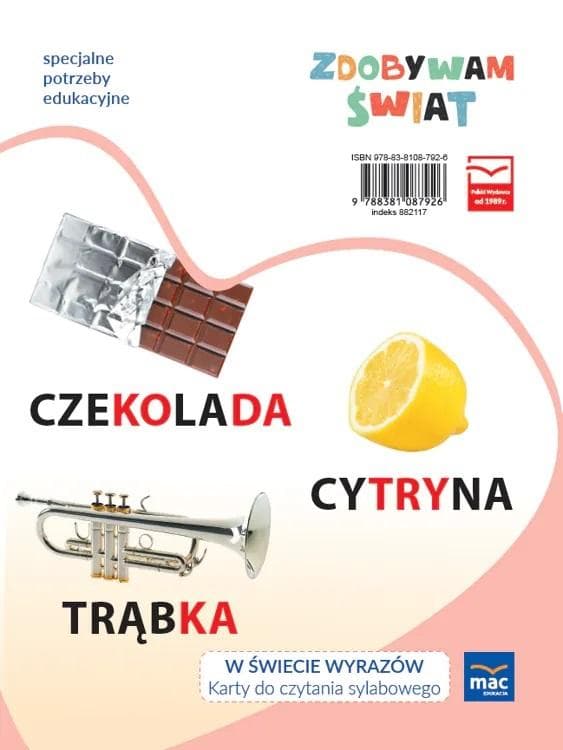 Zdobywam świat. Karty do nauki czytania sylabowego - Justyna Hadryś