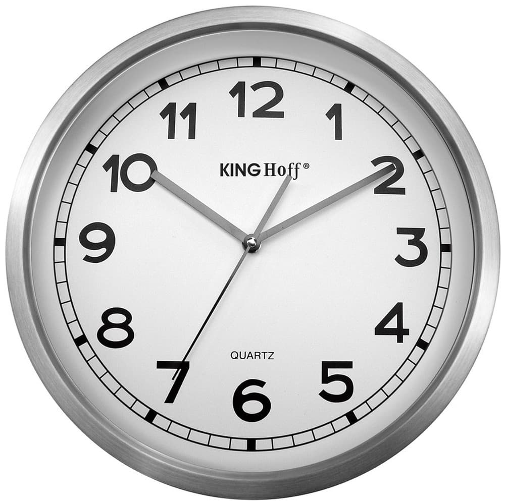 Zegar ścienny Kinghoff stal nierdzewna średnica 30 cm