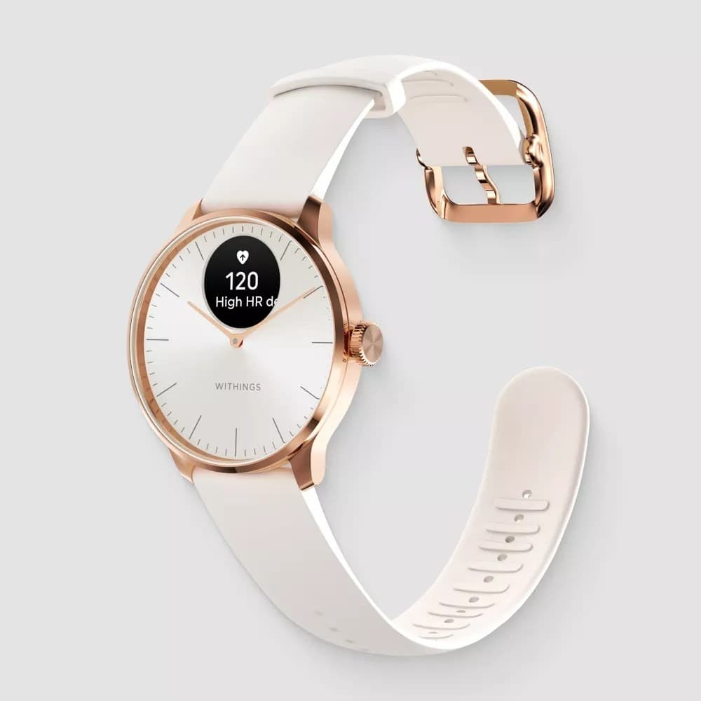 Zegarek Withings Scanwatch Light 37mm rose gold-sand z EKG, pulsometrem i SpO2