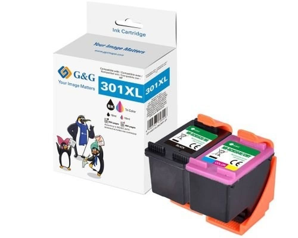 Zestaw 2 tuszów G&G HP 301XL BKxC