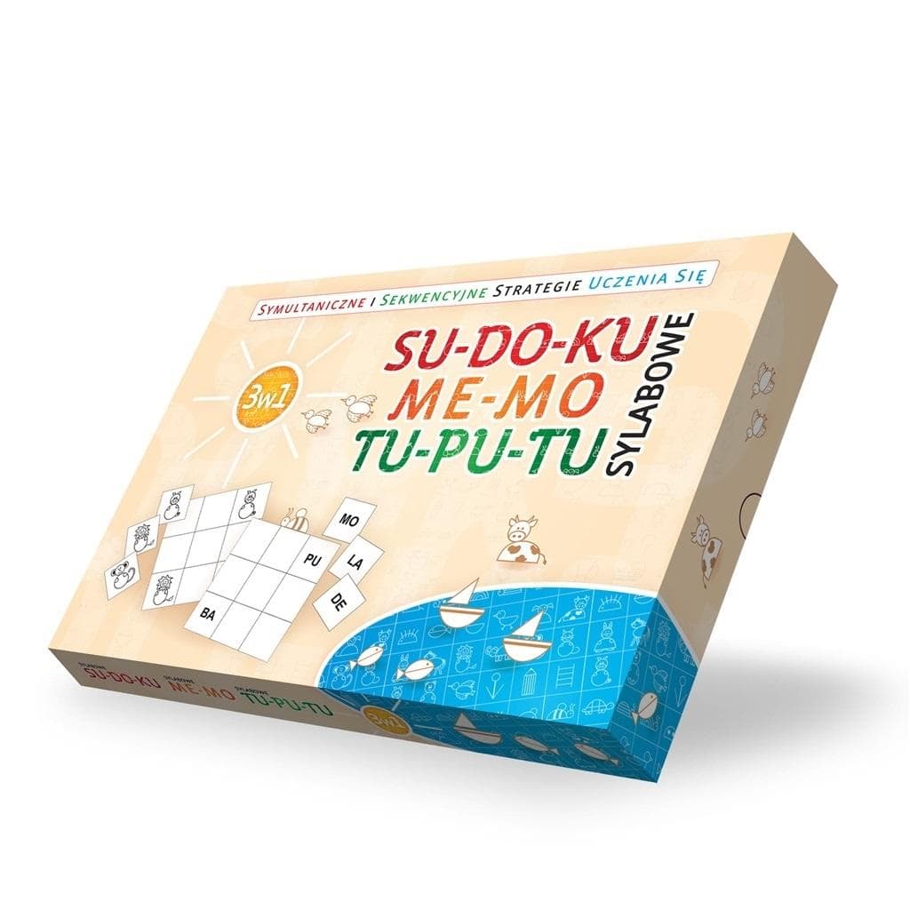 Arson Zestaw edukacyjny dla dzieci 3w1 Su-do-ku Me-mo Tu-pu-tu Sylabowe
