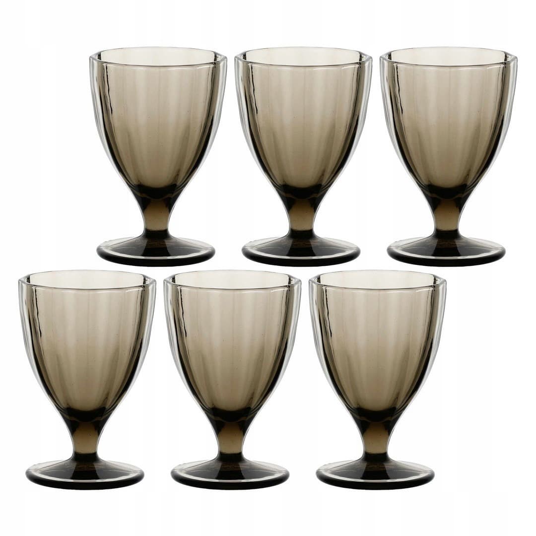 Zestaw 6 kieliszków Amami Szare, 300 ml - eleganckie szkło do wina, drinków