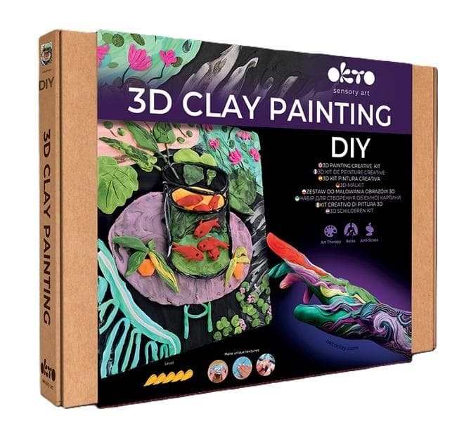 Zestaw do modelowania 3D Złote Rybki OKTO Air Clay 30x40 cm