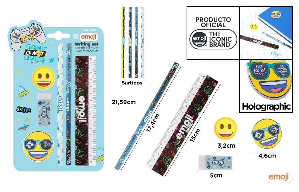 Zestaw do pisania Emoji niebieski 150x234 mm