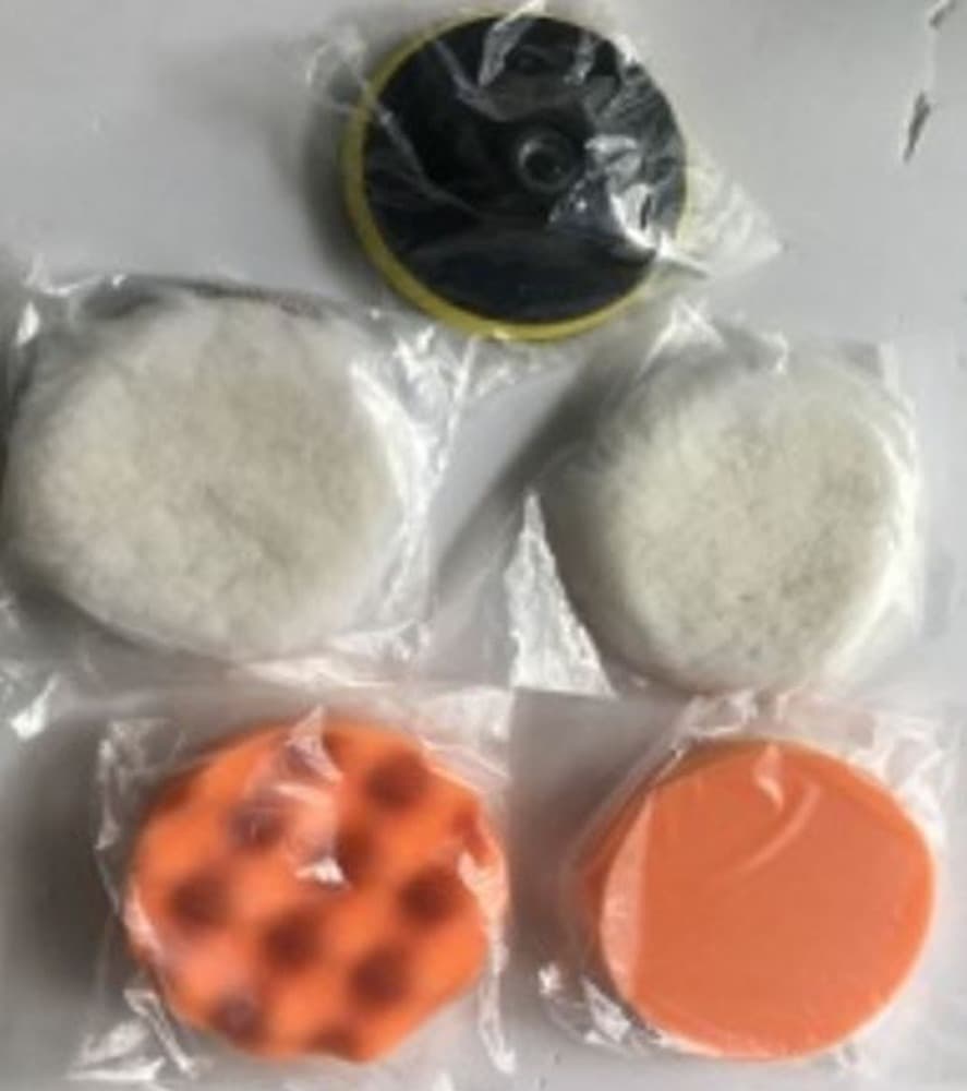 Zestaw do polerowania 2 pady 2 futra rzep i adapter