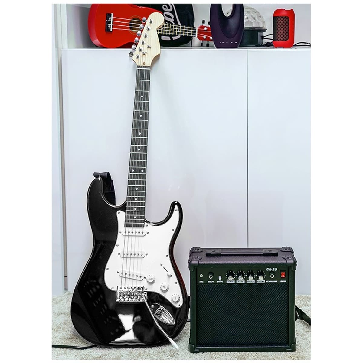 Zestaw gitarowy gitara elektryczna NN EG SET BK