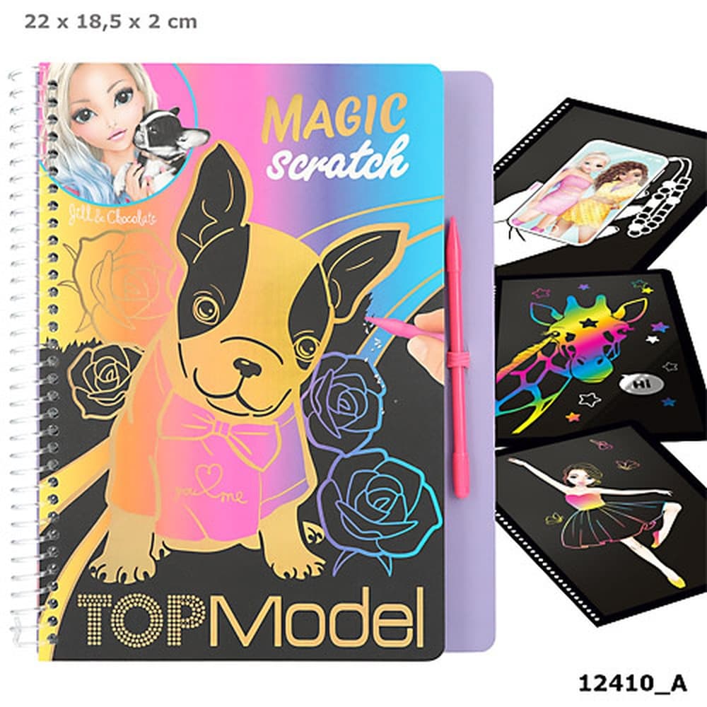 Zestaw kreatywny Magic Scratch Top Model z naklejkami