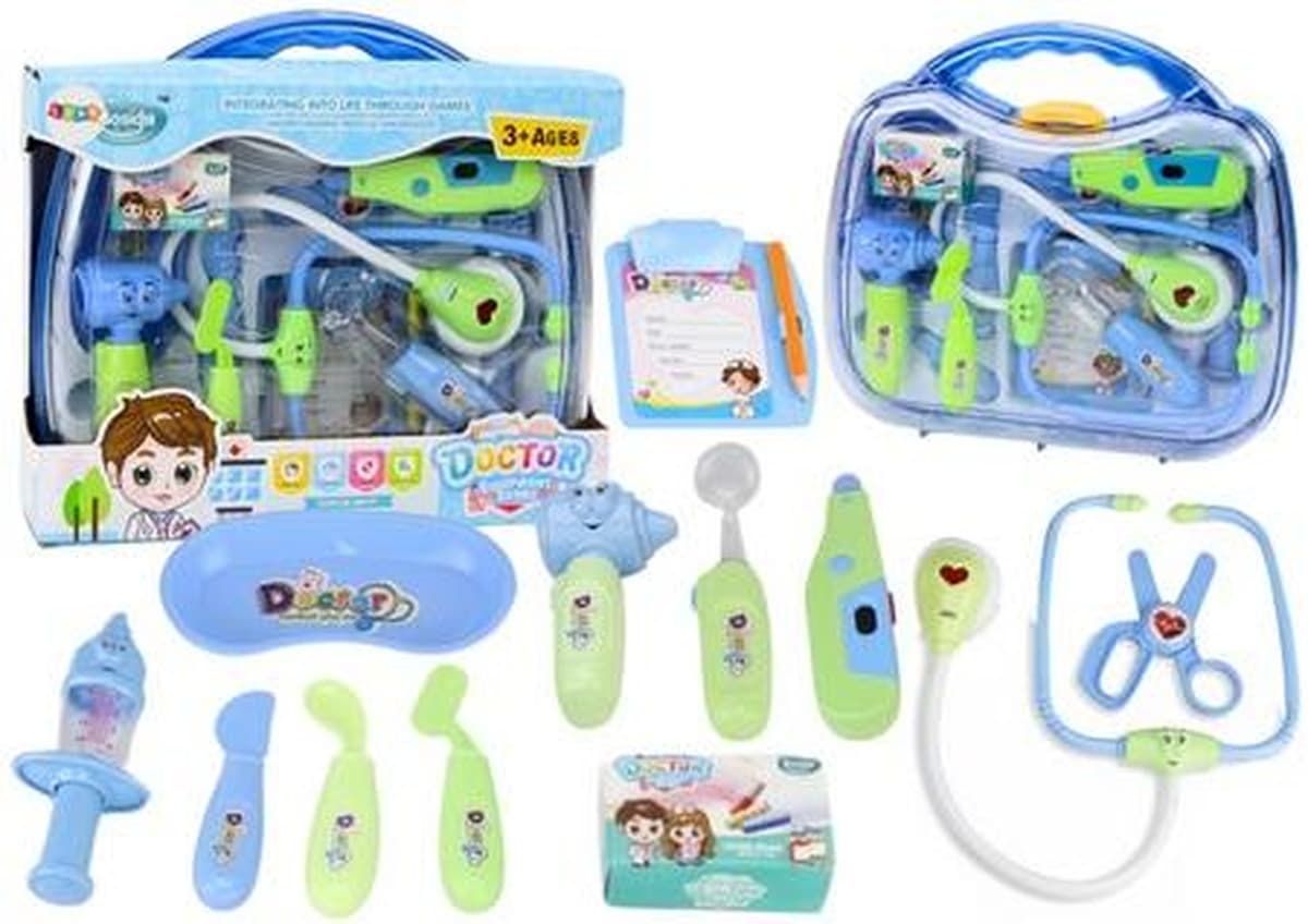 Zestaw medyczny małego doktora w walizce niebieski Leantoys