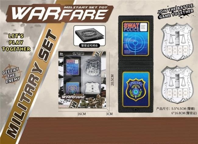 Zestaw dla dzieci militarny policyjny Warfare z odznakami