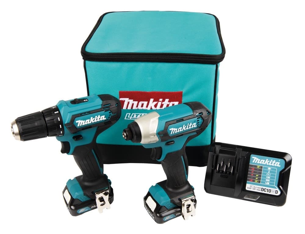 Zestaw narzędzi Makita akumulatorowych 12V MAX (wiertarko-wkrętarka DF333D + zakrętarka TD110D) 2 x 2.0 Ah Li-ion