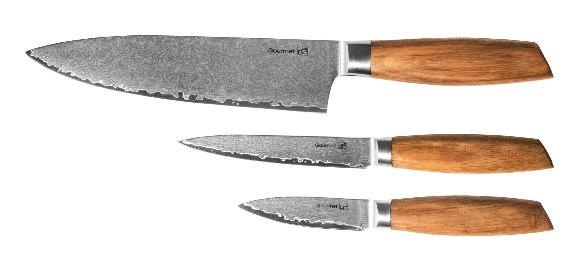 Zestaw noży G21 Gourmet Damascus small box 3 szt., rękojeść zebrawood