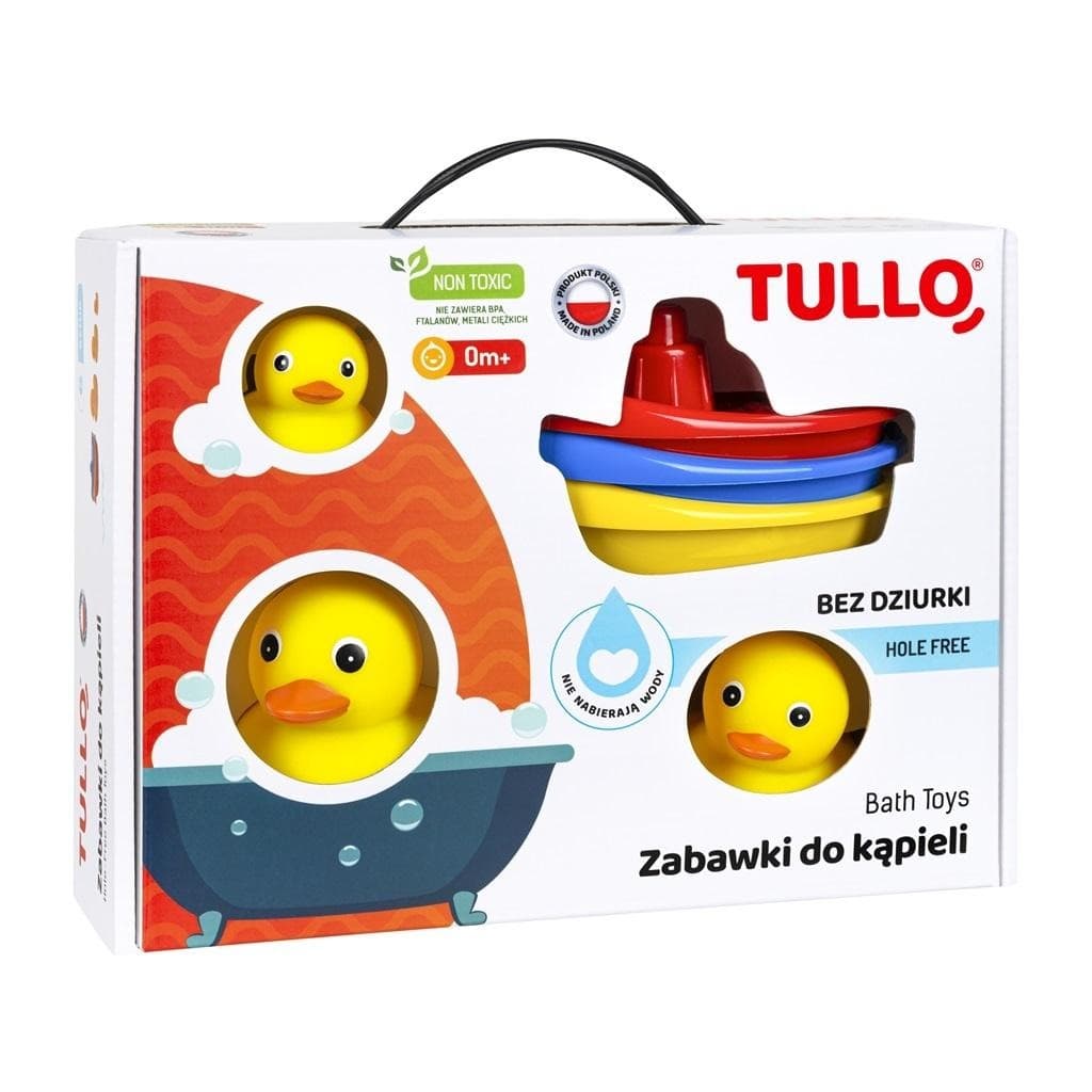 Zestaw zabawek do kąpieli kaczuszki i statki 6 sztuk