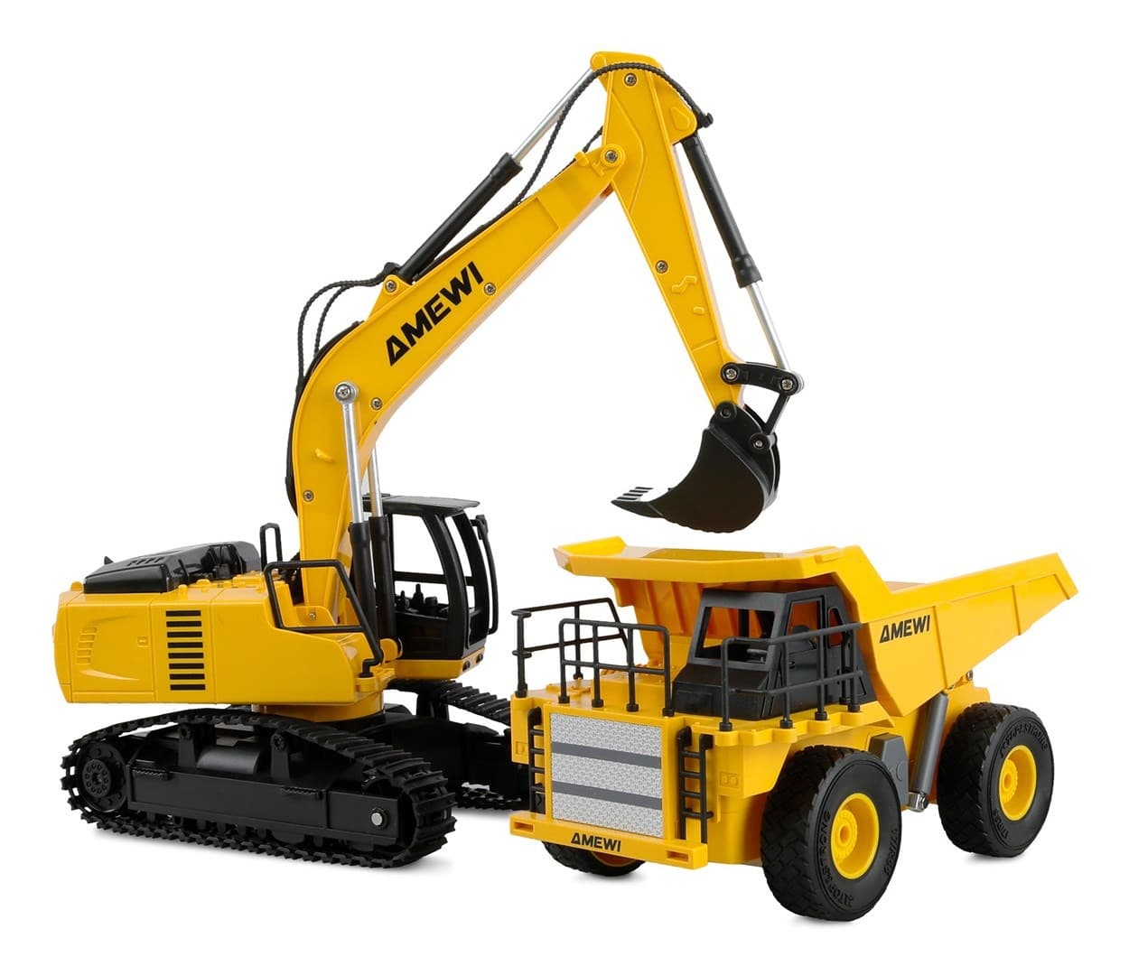Zestaw zabawek zdalnie sterowanych Amewi Kipper & Kettenbagger 1:24 RTR