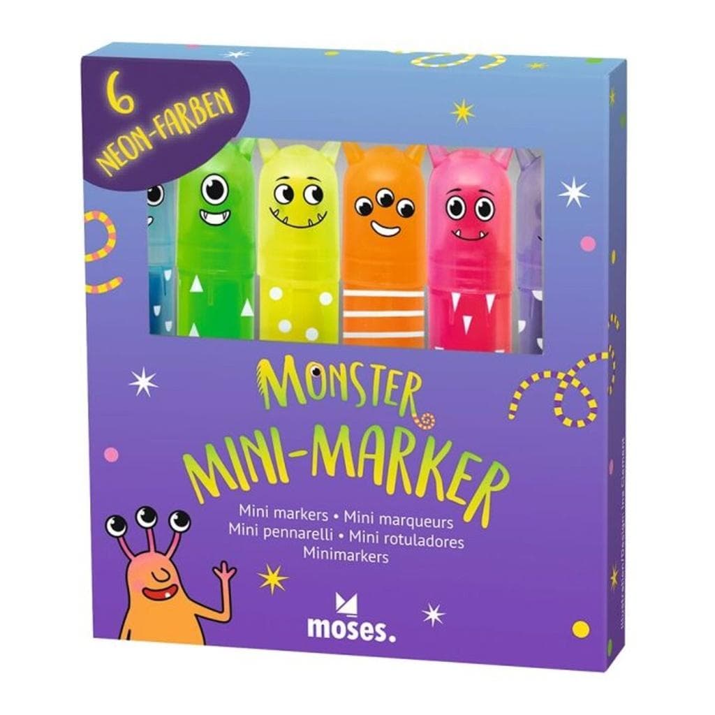 Zakreślacze Stworki 6 sztuk neonowe kolory