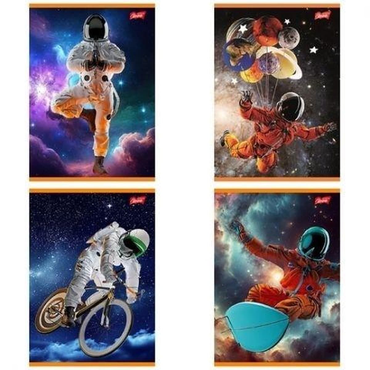 Zeszyt A5 32 kartki kratka Spaceman 15 sztuk
