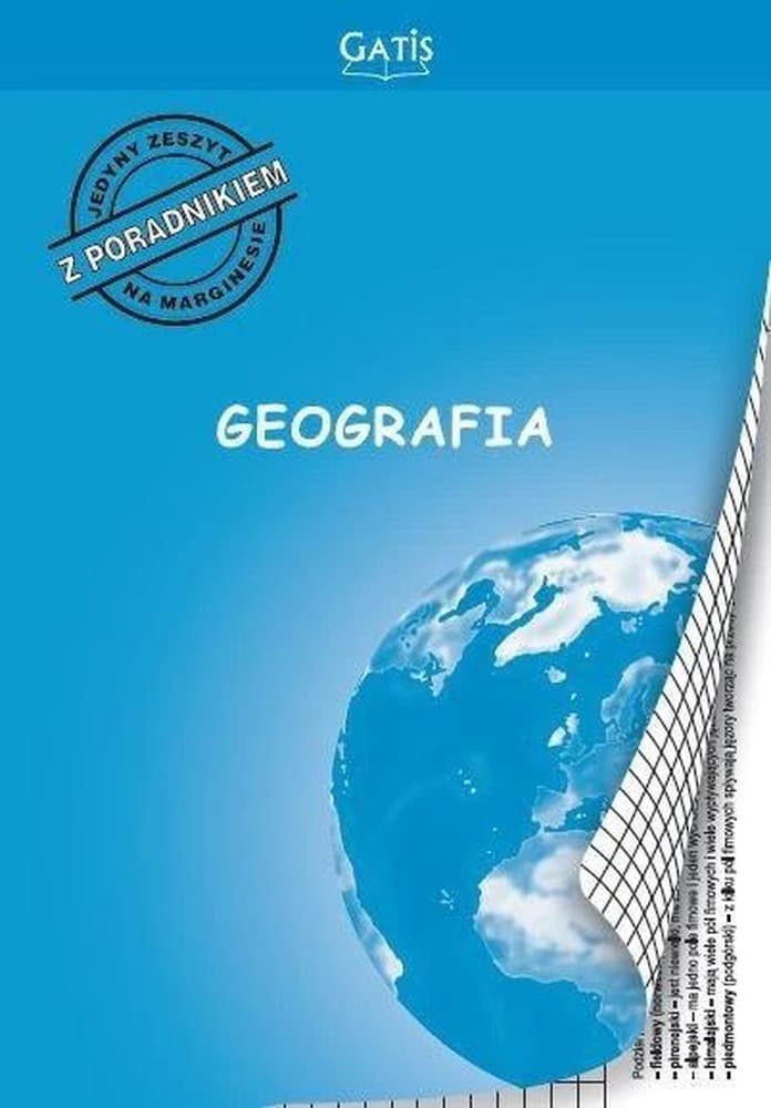 Zeszyt A5 60 kartek w kratkę Geografia Gatis