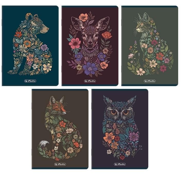 Zeszyt A5 80 kartek kratka Florimals 5 sztuk HERLITZ
