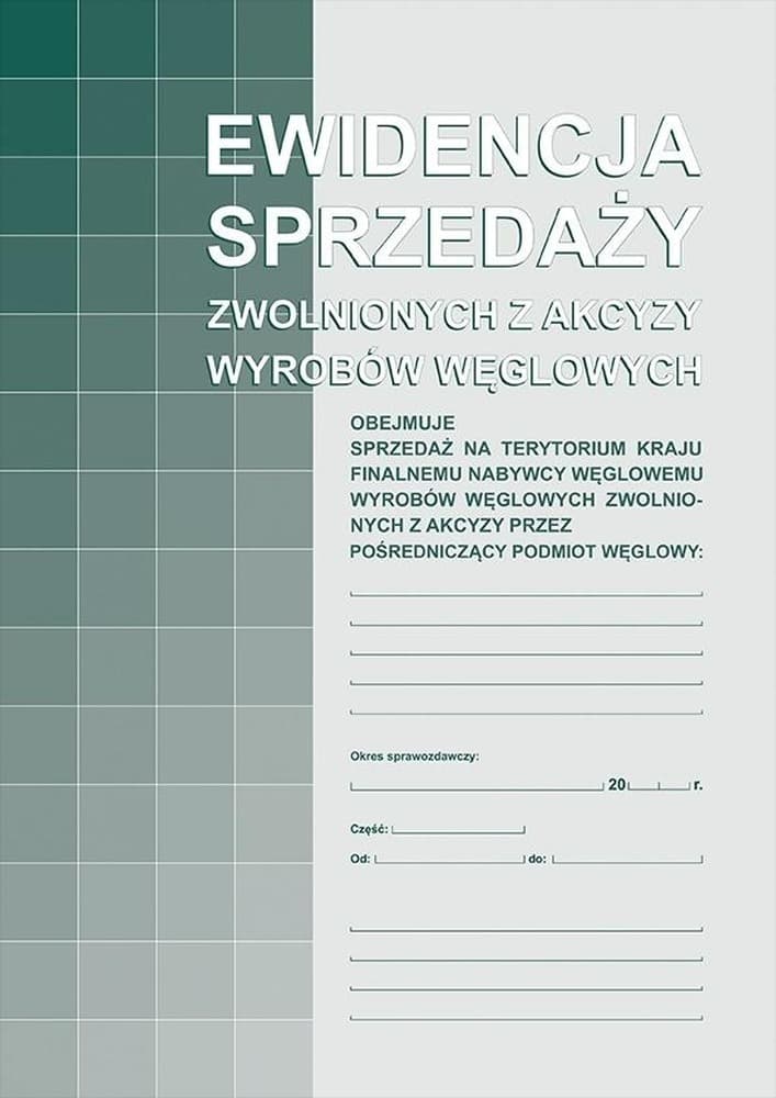 Zeszyt ewidencji sprzedaży zwolnionej z akcyzy A4 32 strony