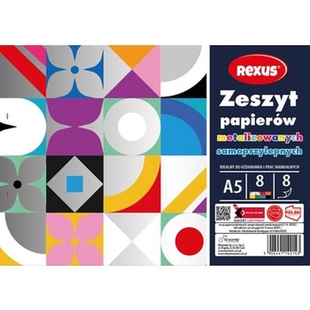 Zeszyt papieru samoprzylepnego metalizowanego A5 8 kartek