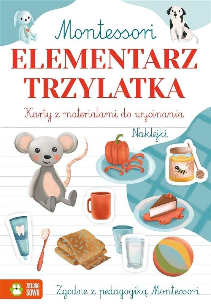Zielona Sowa Elementarz dla trzylatka Montessori Nauka przez zabawę