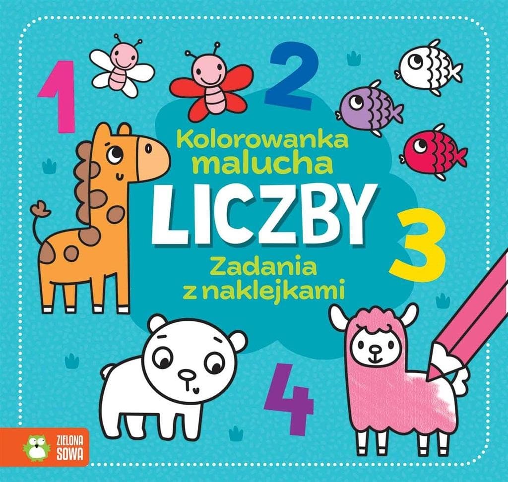 Zielona Sowa Liczby Kolorowanka dla dzieci