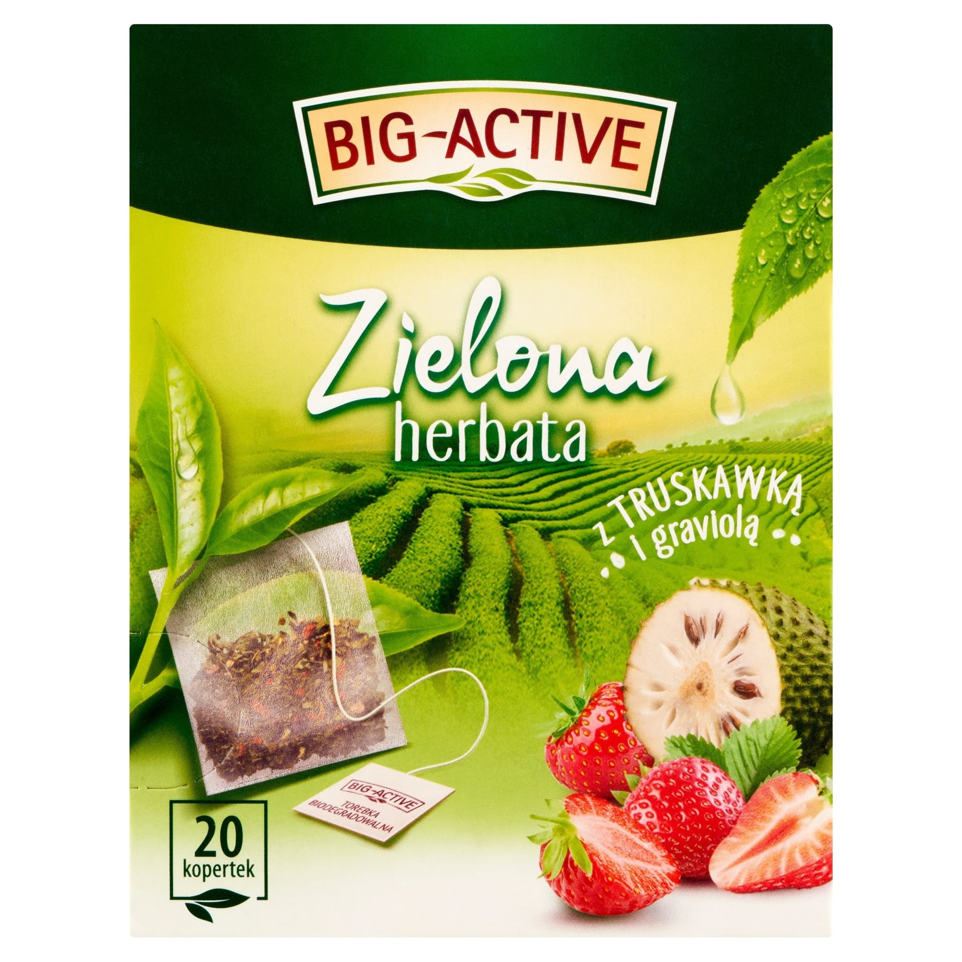 Big-Active - Herbata zielona z truskawką i graviolą (20tb x 1,5g)